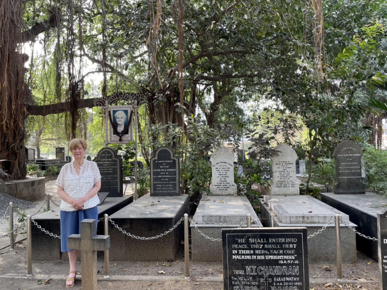 Sue Swanson at Ida's Grave